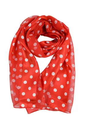 50's Style Retro Vintage Pinup Red Polka Dot love Satin Stripe Scarf Headband