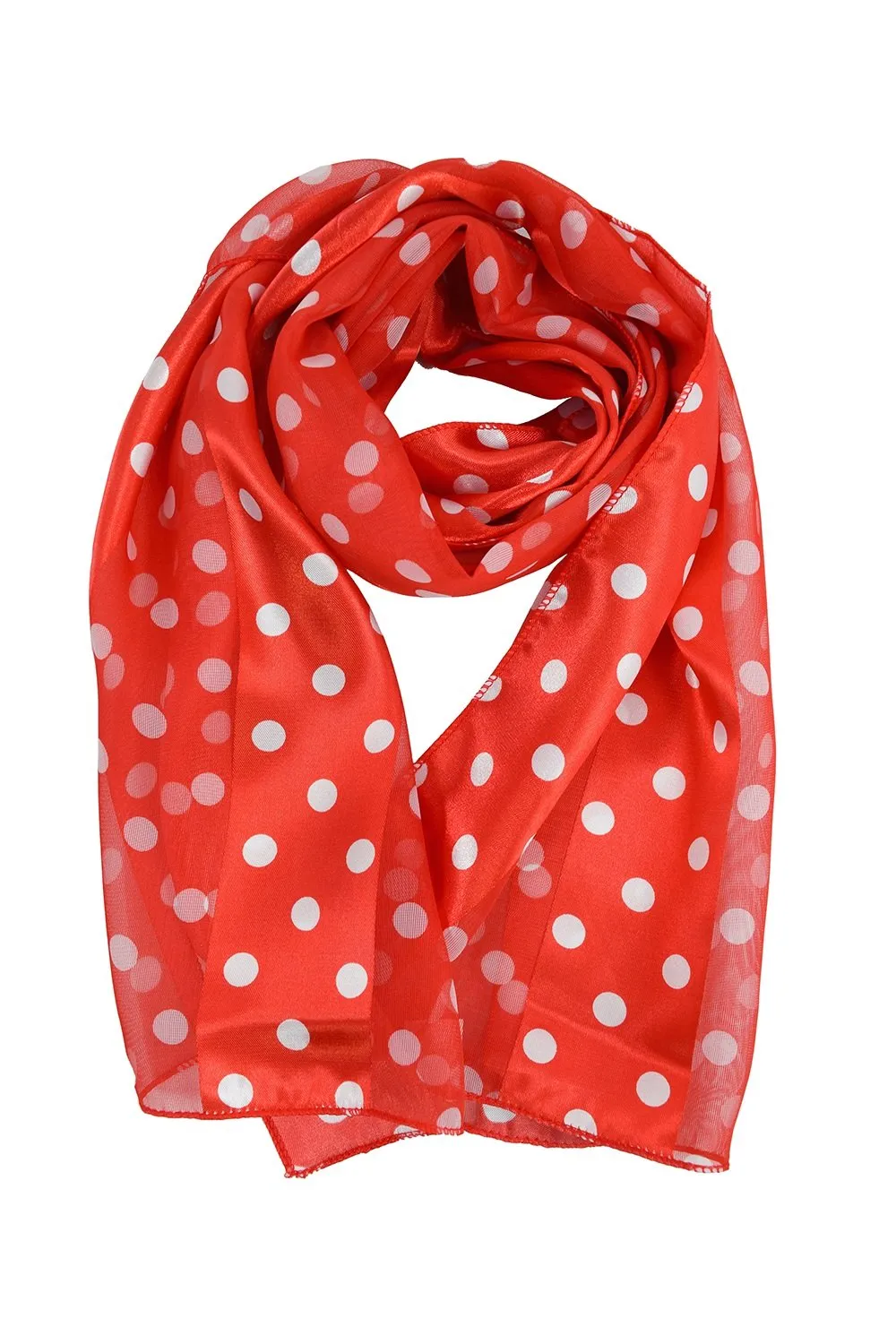50's Style Retro Vintage Pinup Red Polka Dot love Satin Stripe Scarf Headband