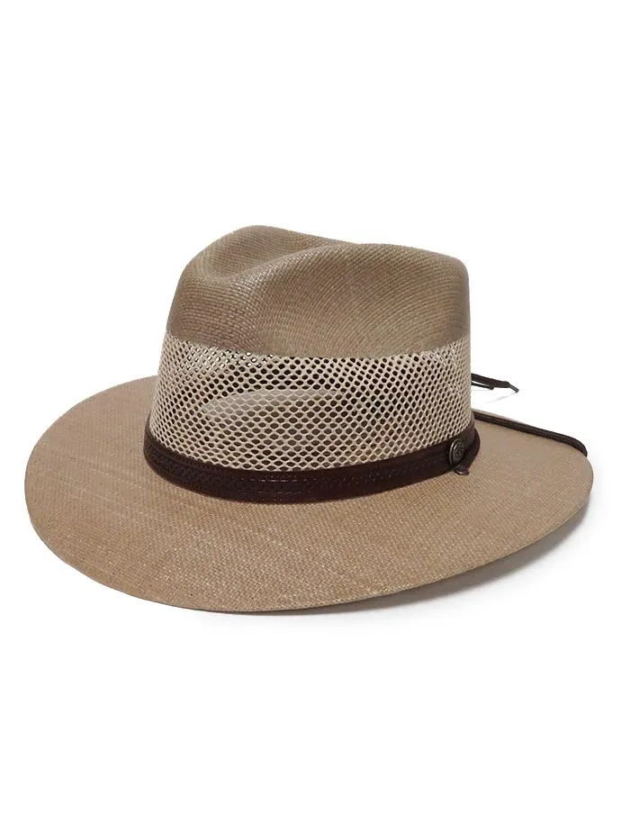 American Hat Makers MILAN-TAN Straw Fedora Hat Tan