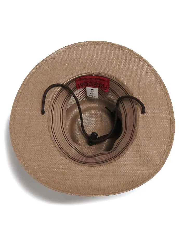 American Hat Makers MILAN-TAN Straw Fedora Hat Tan