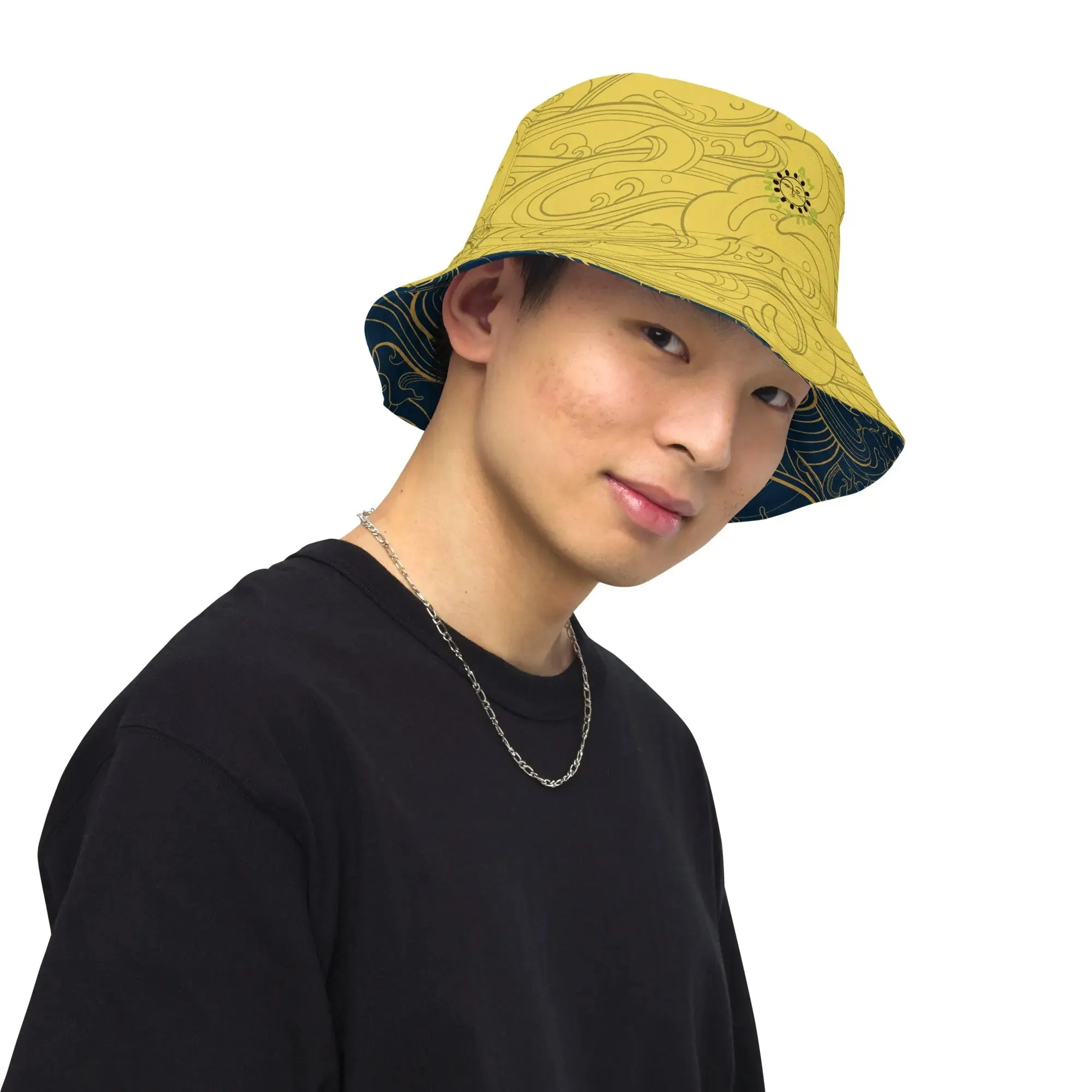 Bucket Hat, "Ocean One" collection - "Golden Waves" design. Reversible