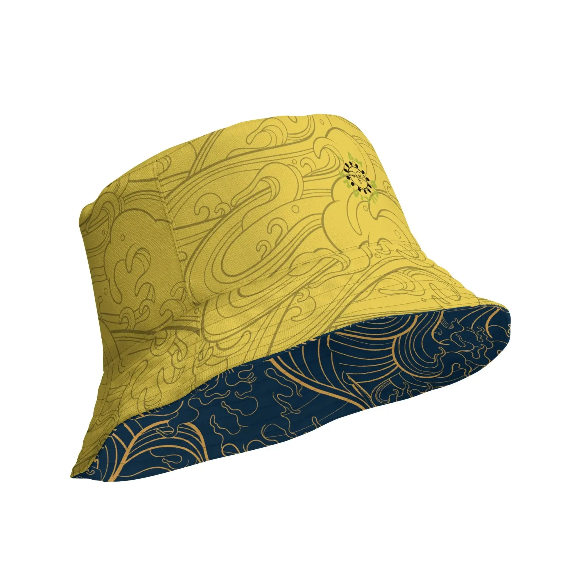 Bucket Hat, "Ocean One" collection - "Golden Waves" design. Reversible