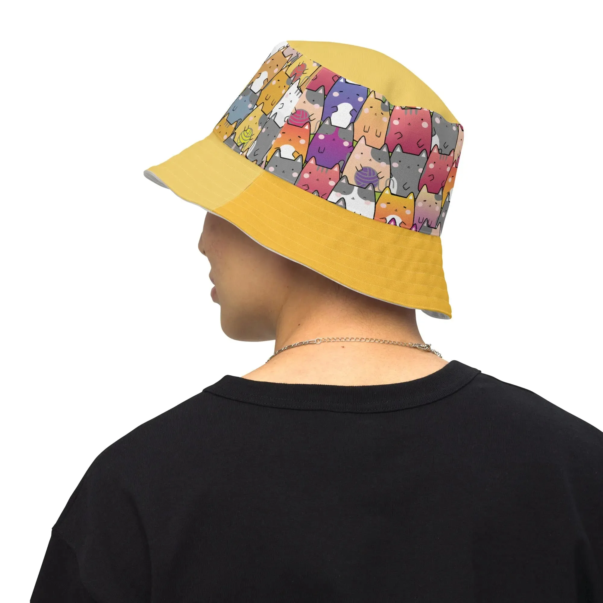 Bucket Hat, reversible "Mixed Cats"