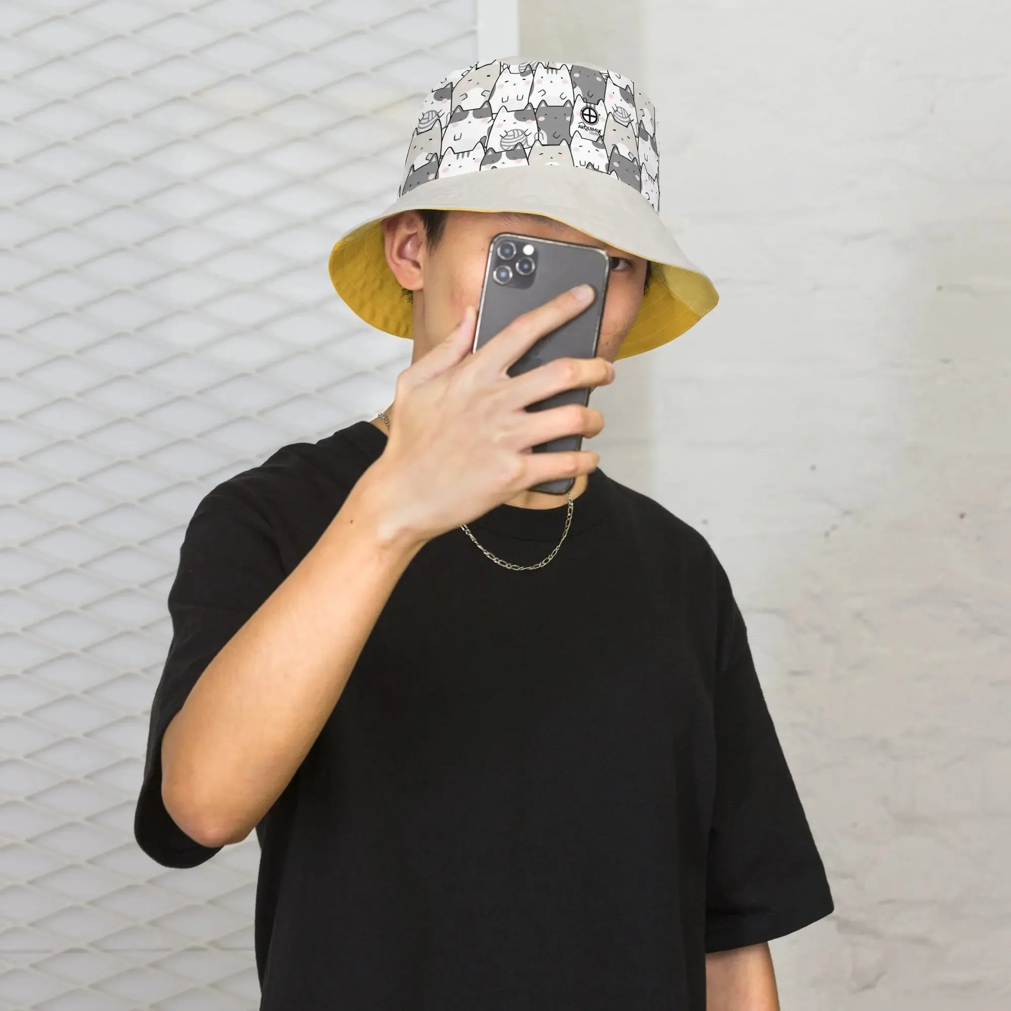Bucket Hat, reversible "Mixed Cats"