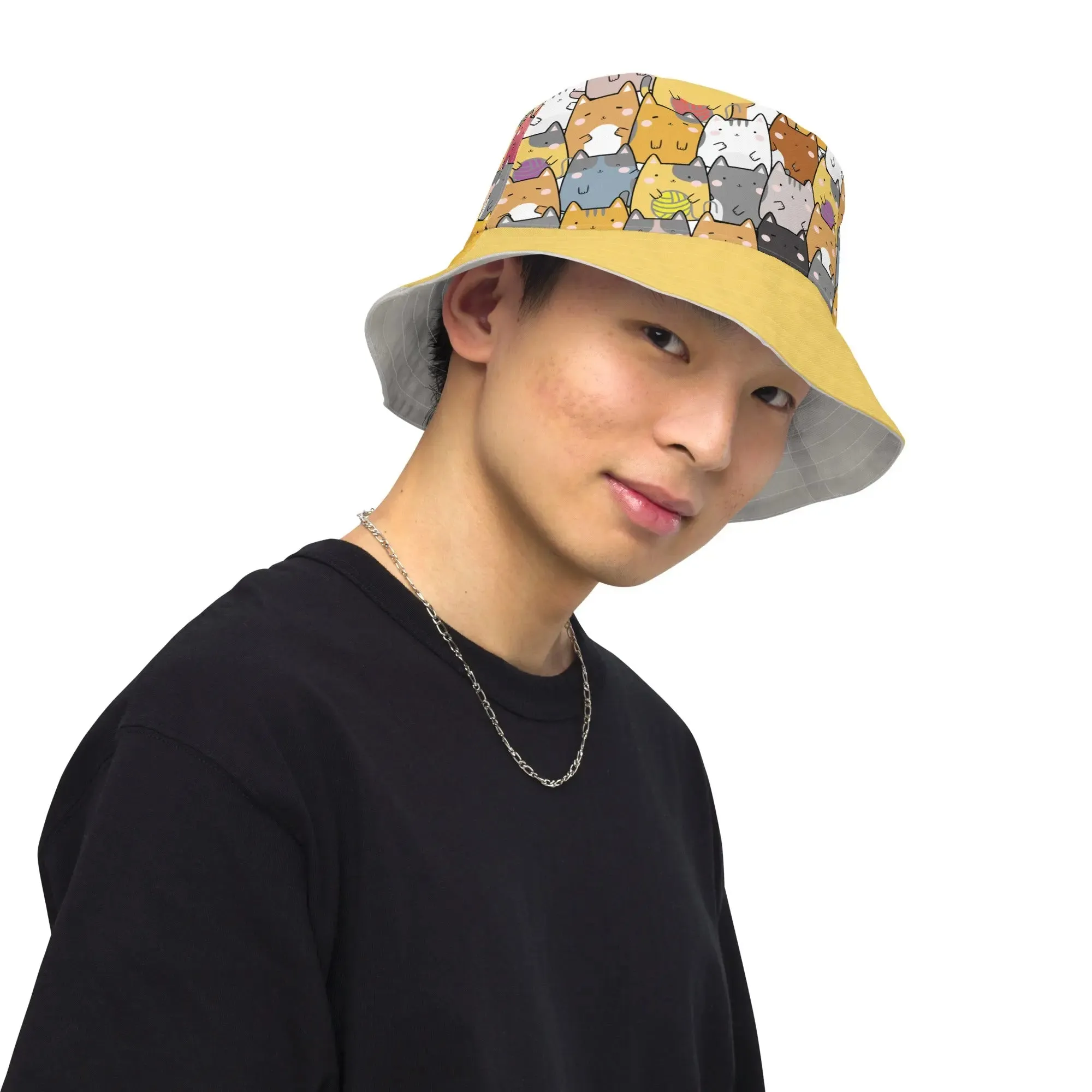 Bucket Hat, reversible "Mixed Cats"