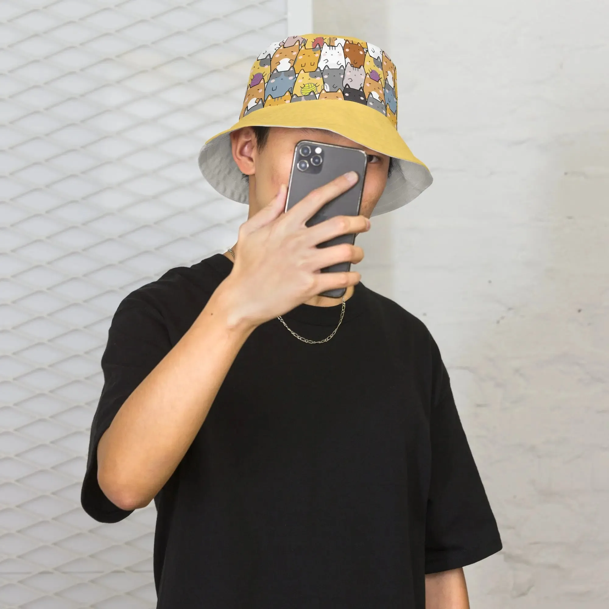 Bucket Hat, reversible "Mixed Cats"