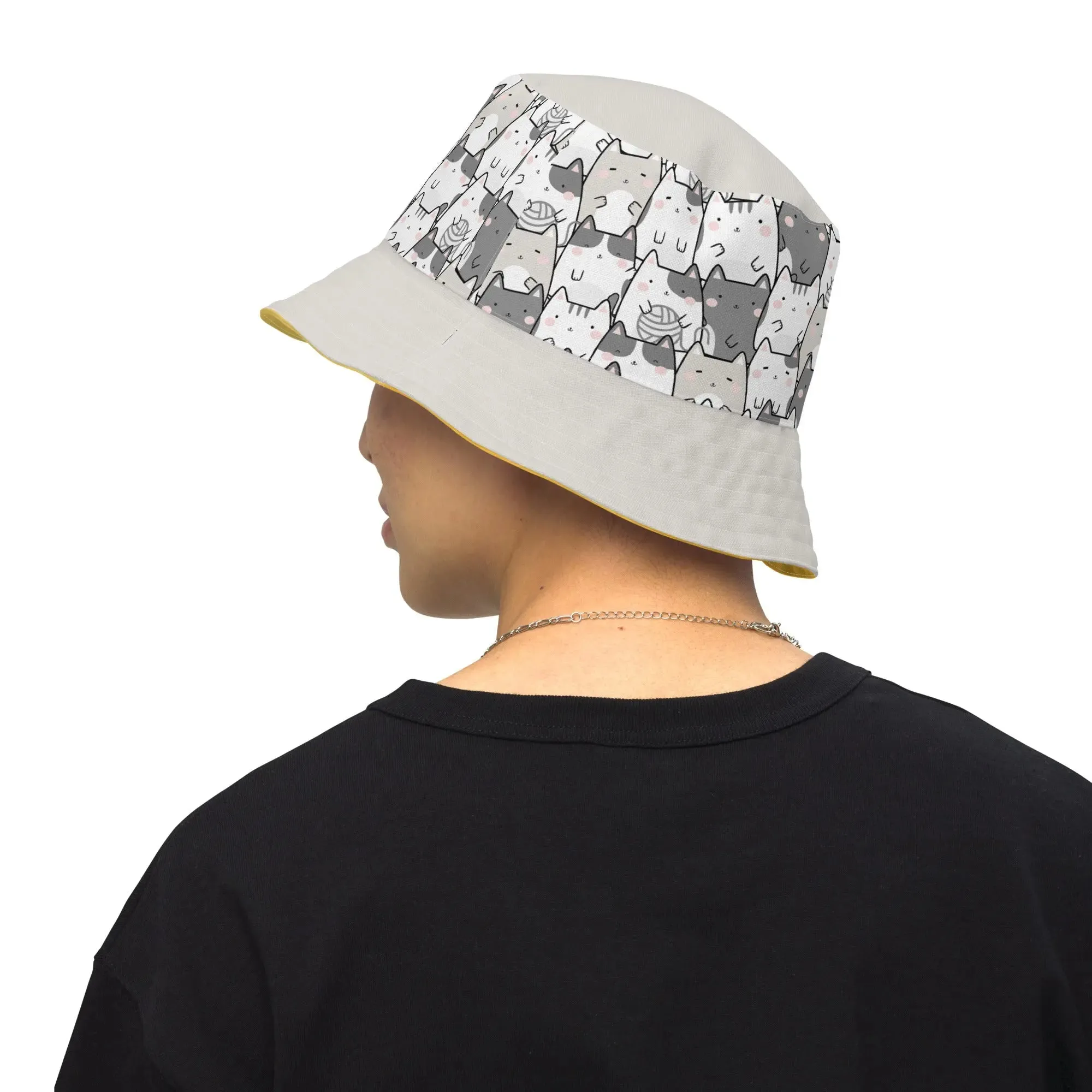Bucket Hat, reversible "Mixed Cats"