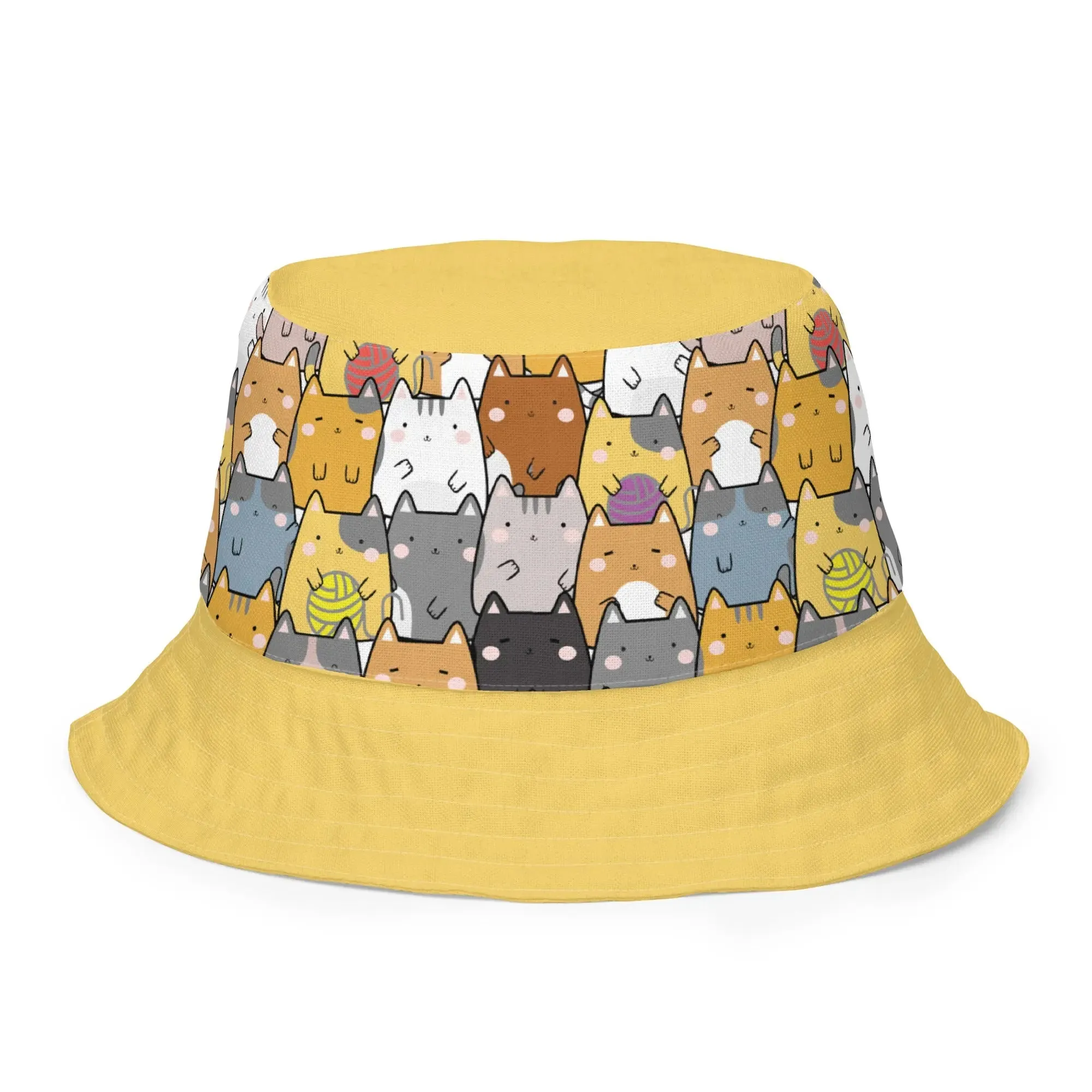 Bucket Hat, reversible "Mixed Cats"