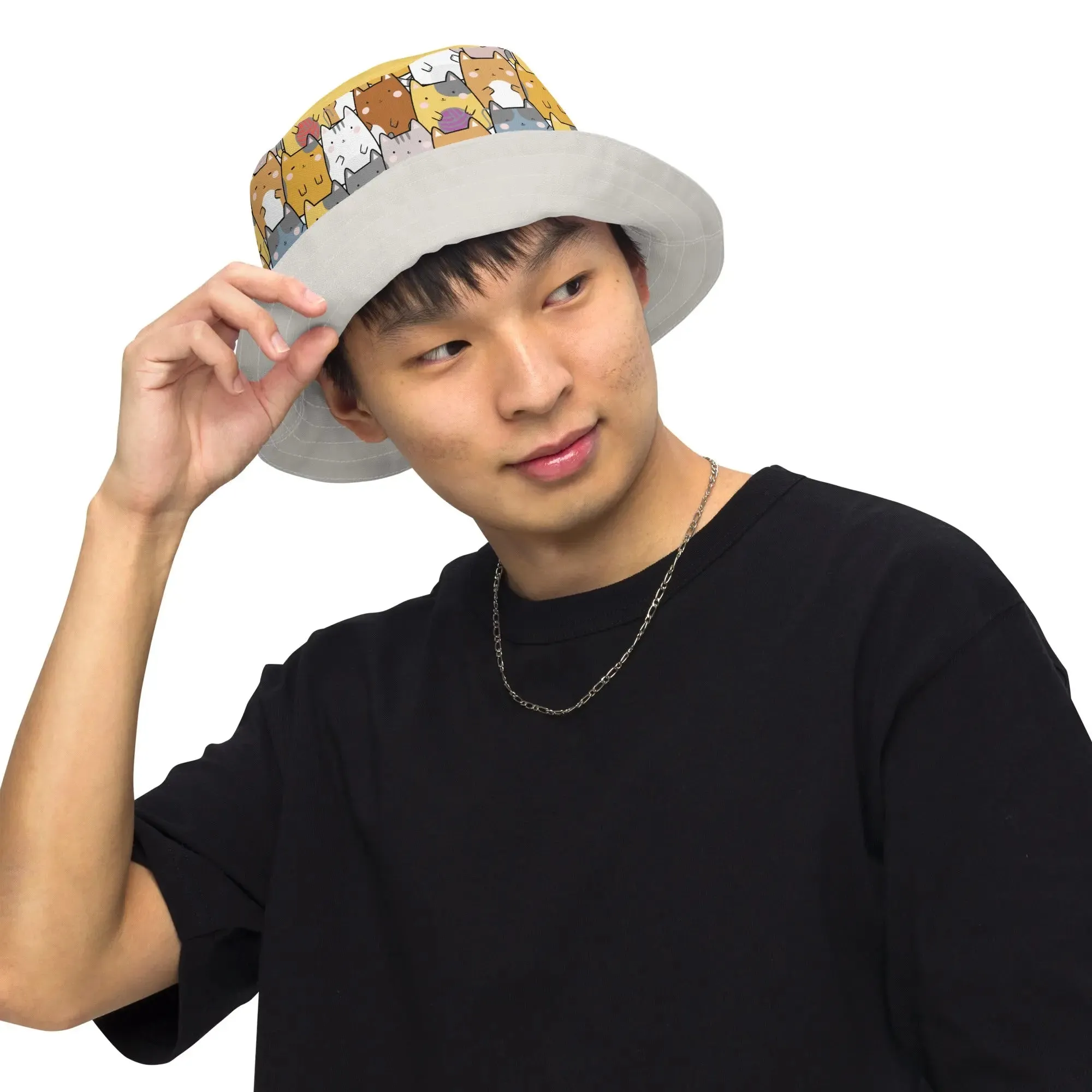 Bucket Hat, reversible "Mixed Cats"