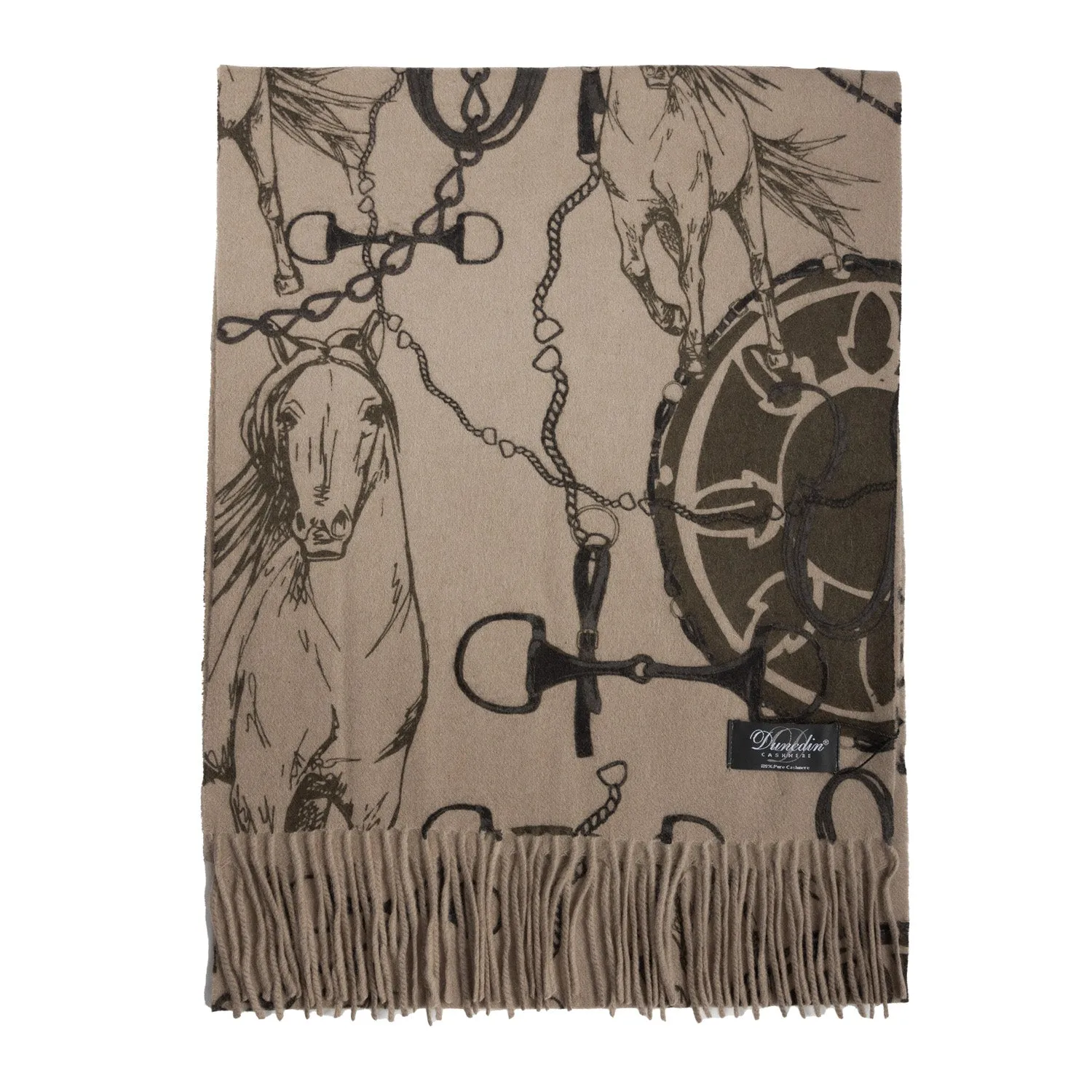 Cashmere Horse Scarf Toast Natural