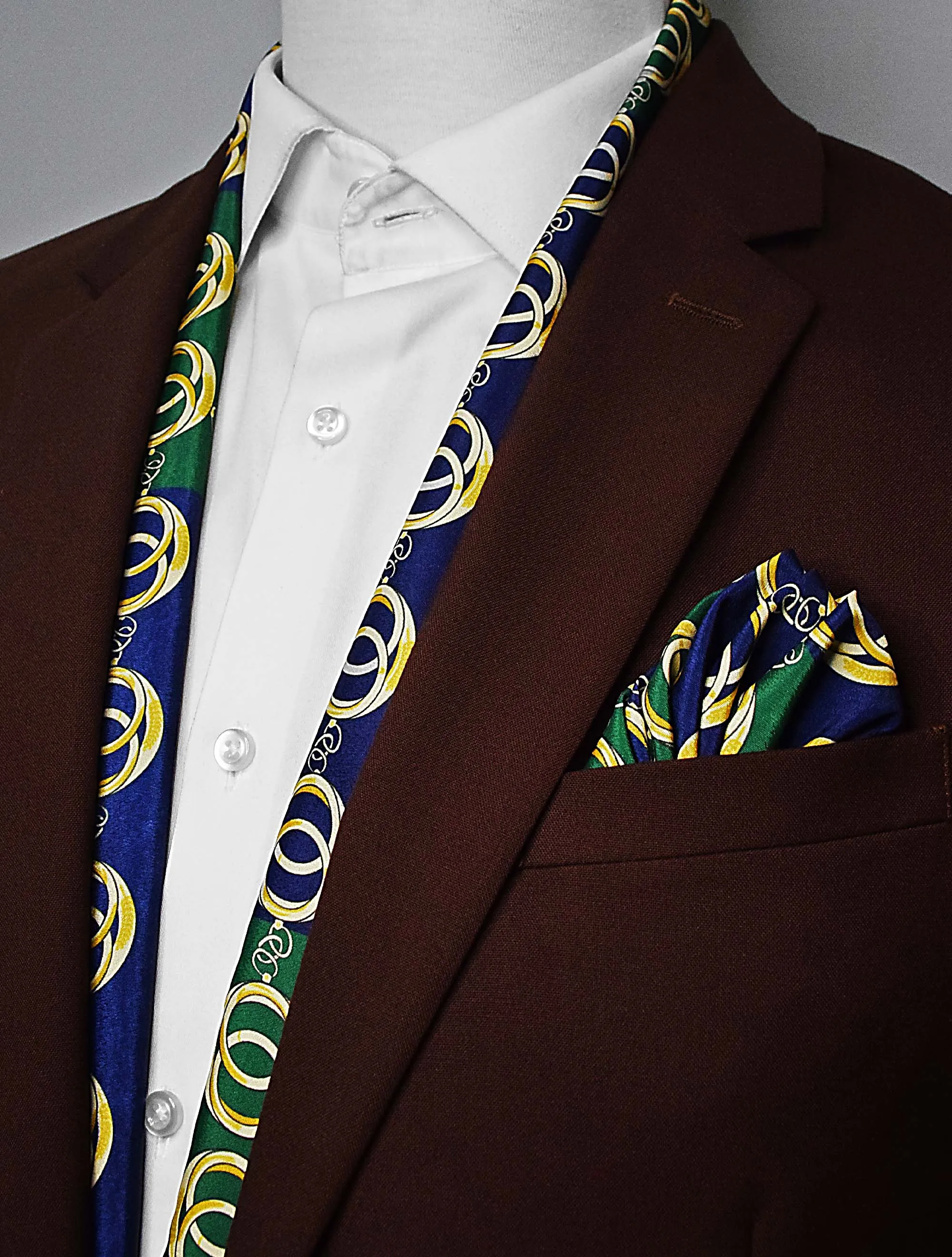 Chain Loop - Silk Scarf And Pocket Square Set