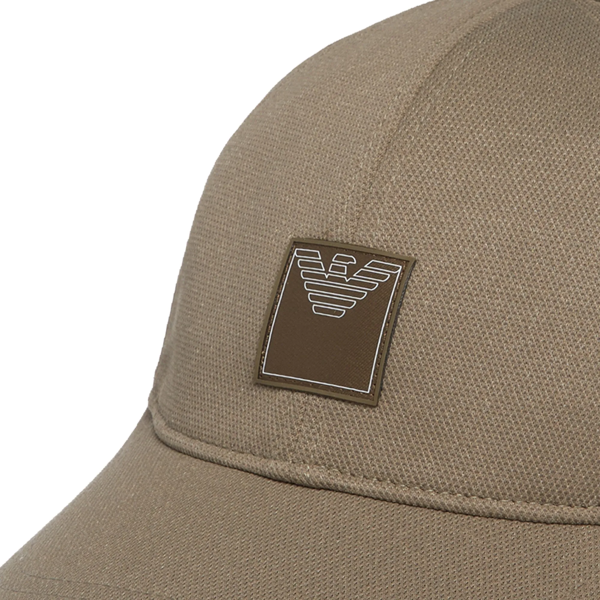 Emporio Armani Woven Beach Piquet Baseball Cap Walnut