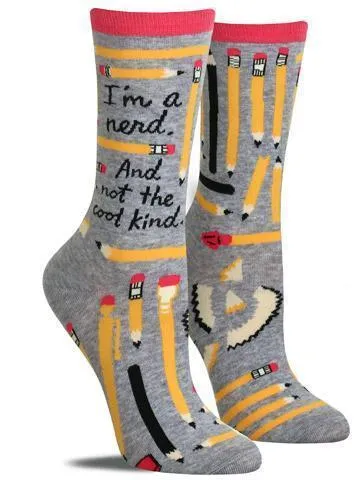 I'm A Nerd, And Not The Cool Kind Women's Crew Socks