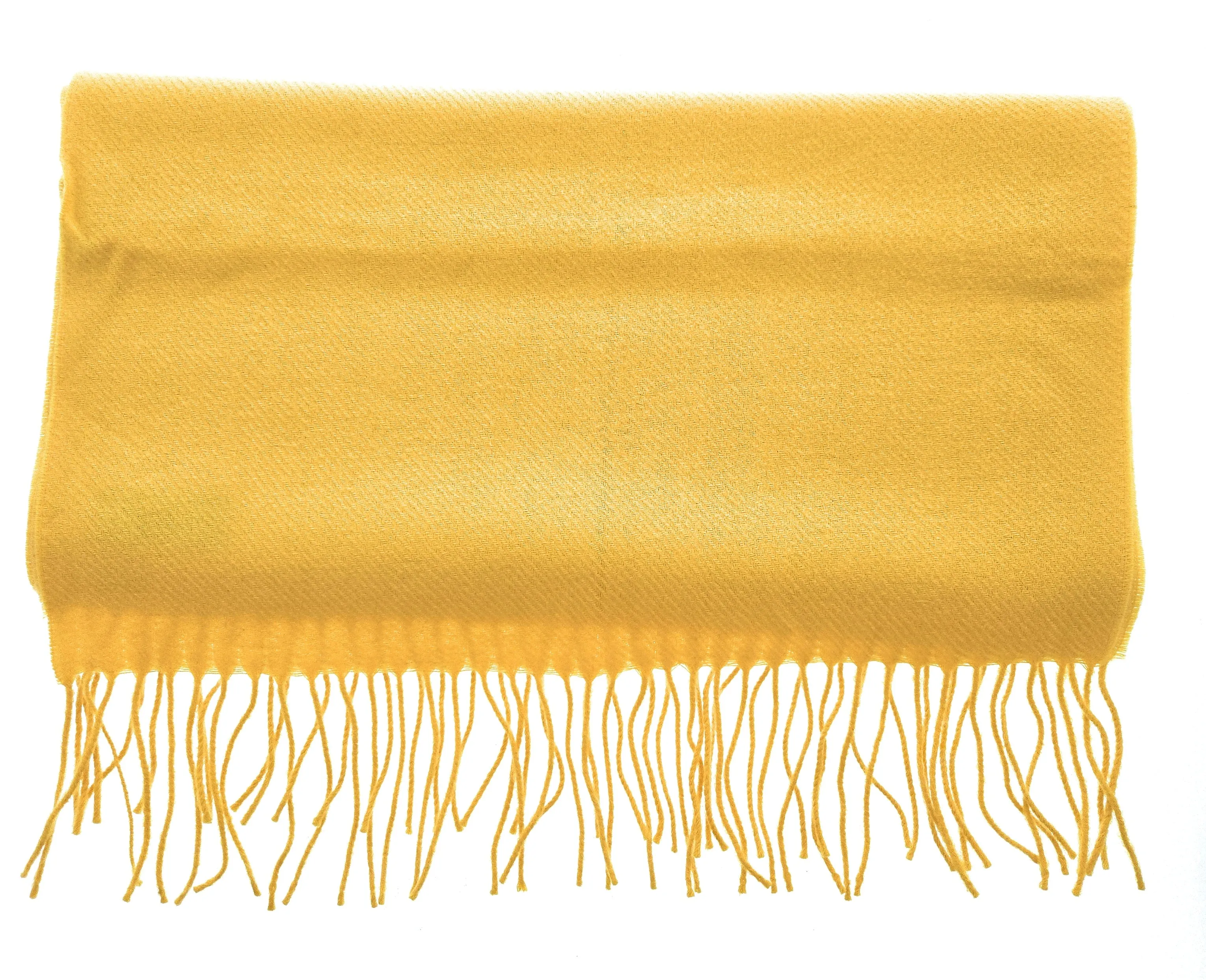 Lanvin Soft Luxurious Cashmere and Wool Yellow Fringe Scarf