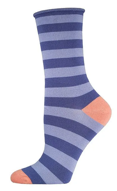 Marlin Blue Polo Stripe Bamboo Socks (Women's)