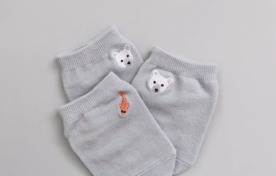 Set of 2.5 Low Cut Socks - Polar Bear & Panda