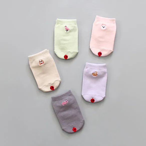 Set of 5 Low Cut Socks - Softy Friends