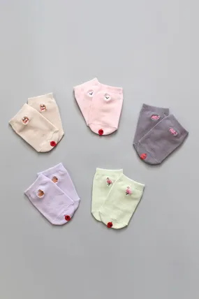 Set of 5 Low Cut Socks - Softy Friends
