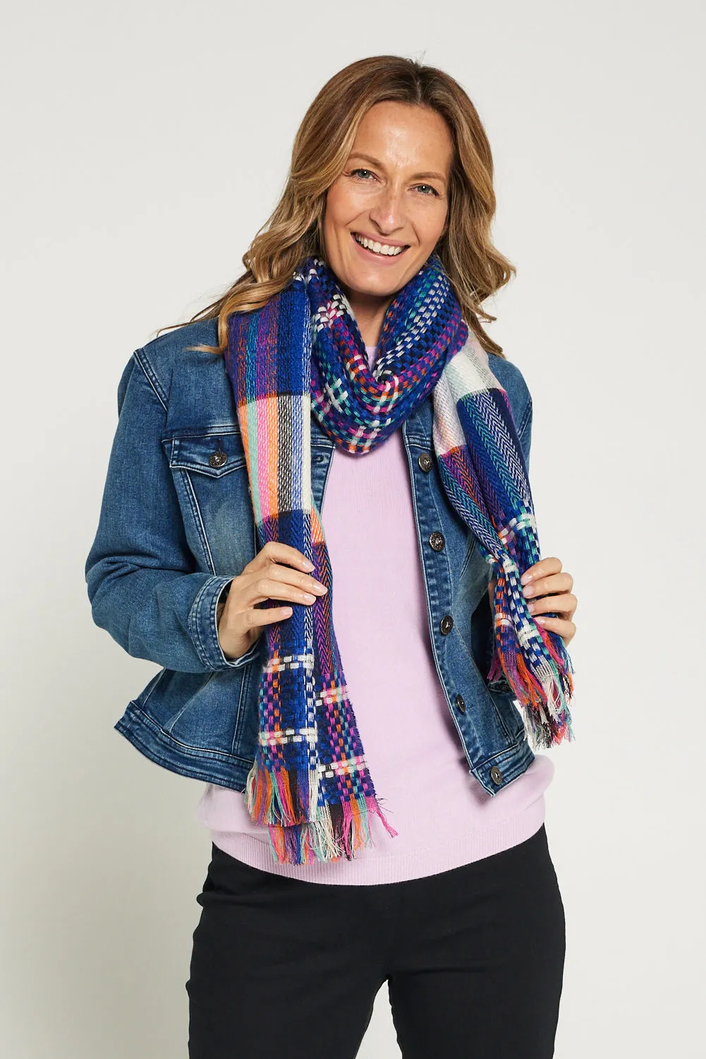 Shay Scarf - Royal Blue/Multi