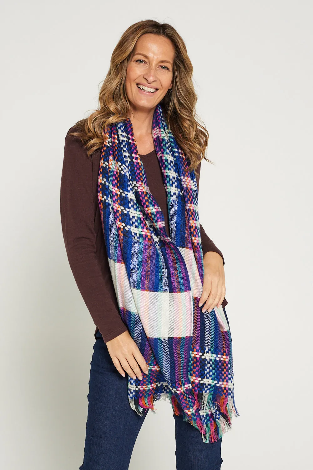 Shay Scarf - Royal Blue/Multi