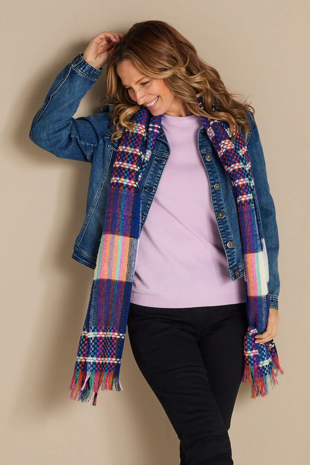 Shay Scarf - Royal Blue/Multi