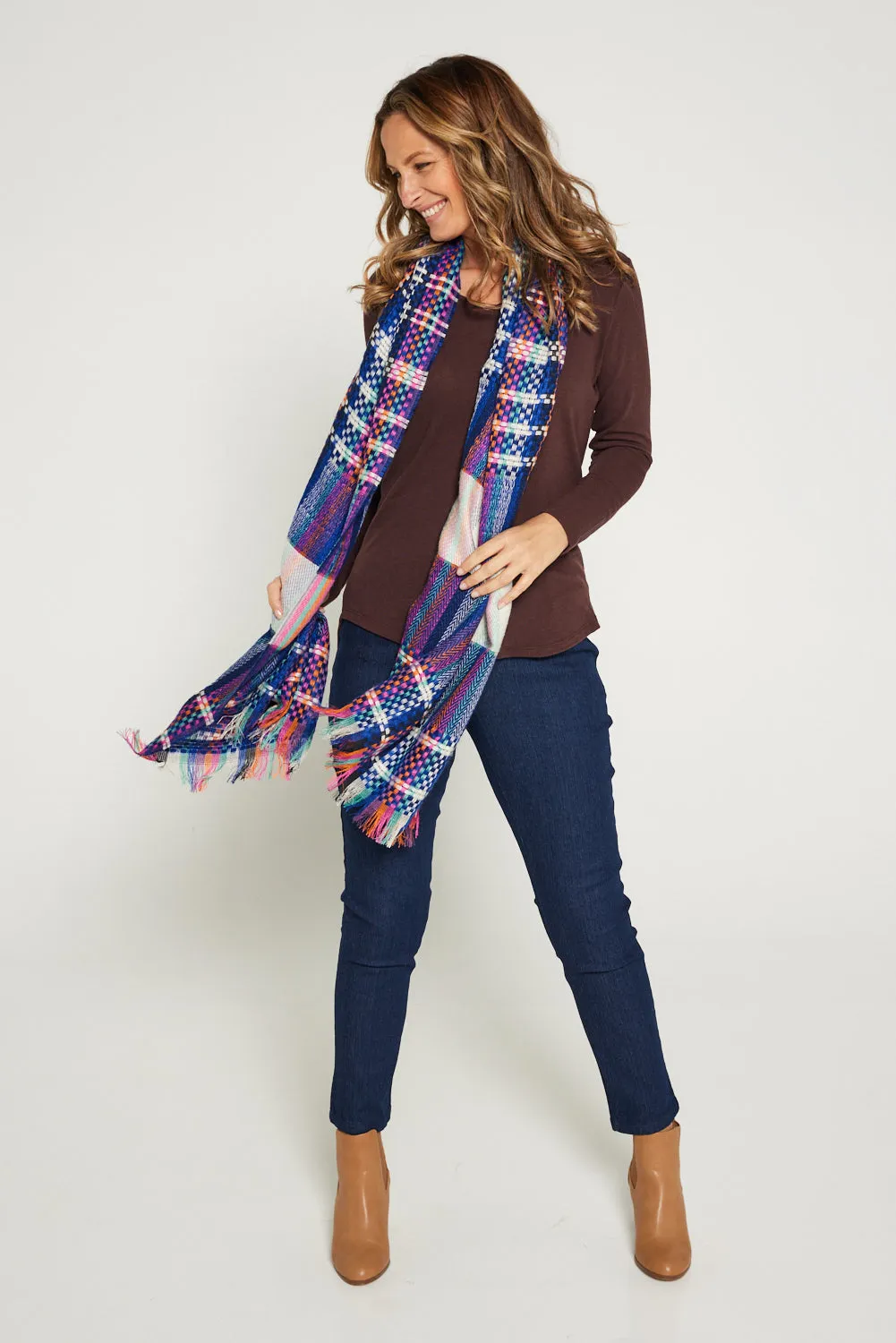 Shay Scarf - Royal Blue/Multi
