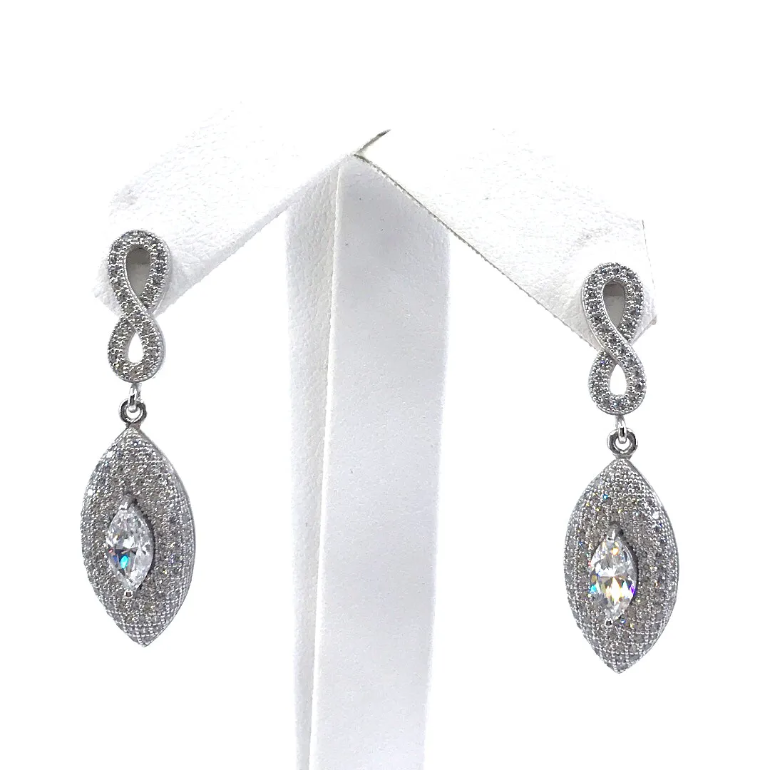Sterling Silver Marquis-Shaped Earrings