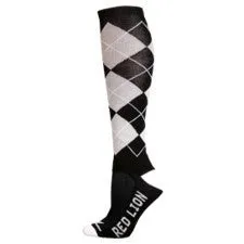 Trend Black Argyle Athletic Knee High Socks (Medium)