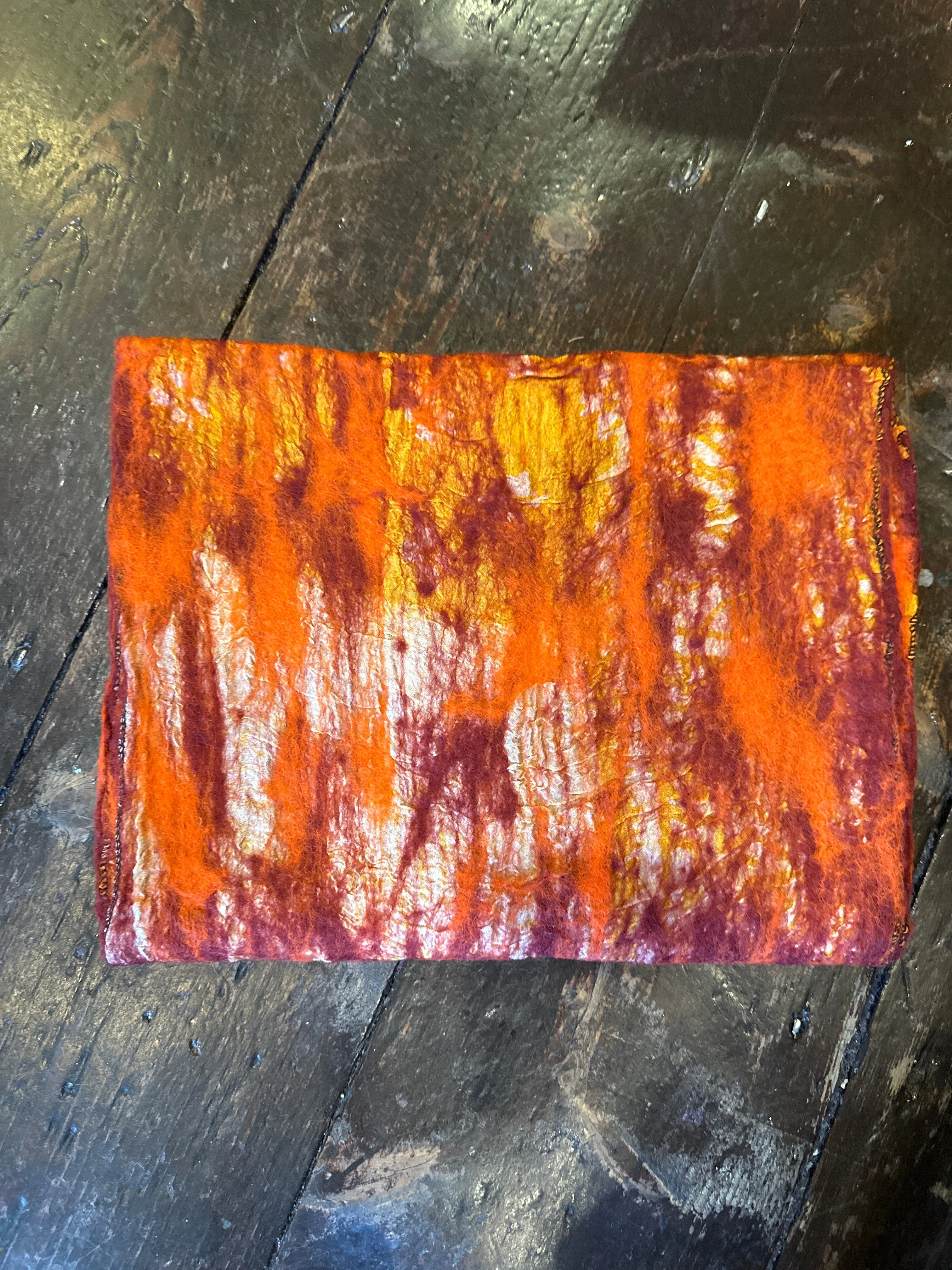 Wool and silk fair trade scarf - orange